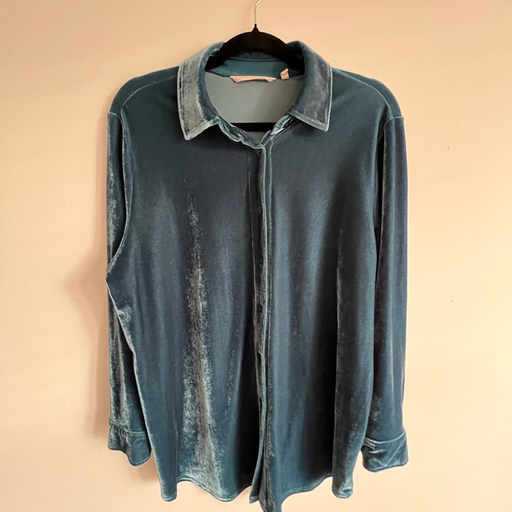 Soft Surrounding New Velour L/S Button Top